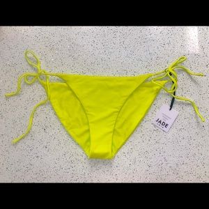 Jade Swim NWT Ties Bottom Citron Neon Green